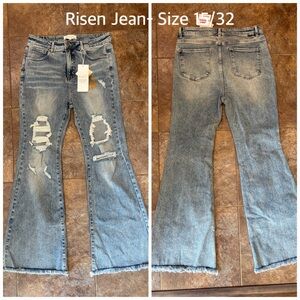 Women's Distressed Blue Jeans